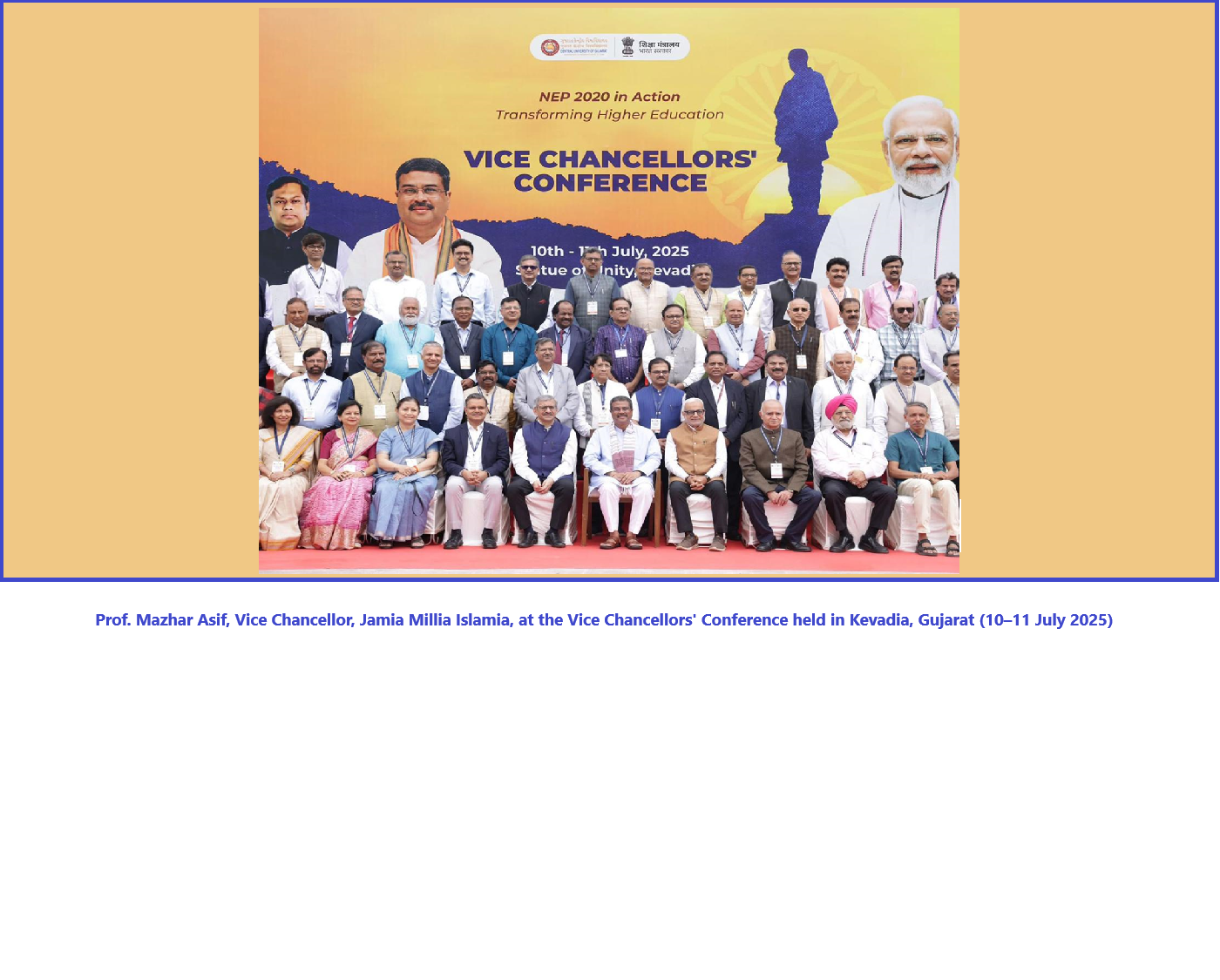 Prof. Mazhar Asif, Vice Chancellor, Jamia Millia Islamia, at the Vice Chancellors Conference held in Kevadia, Gujarat