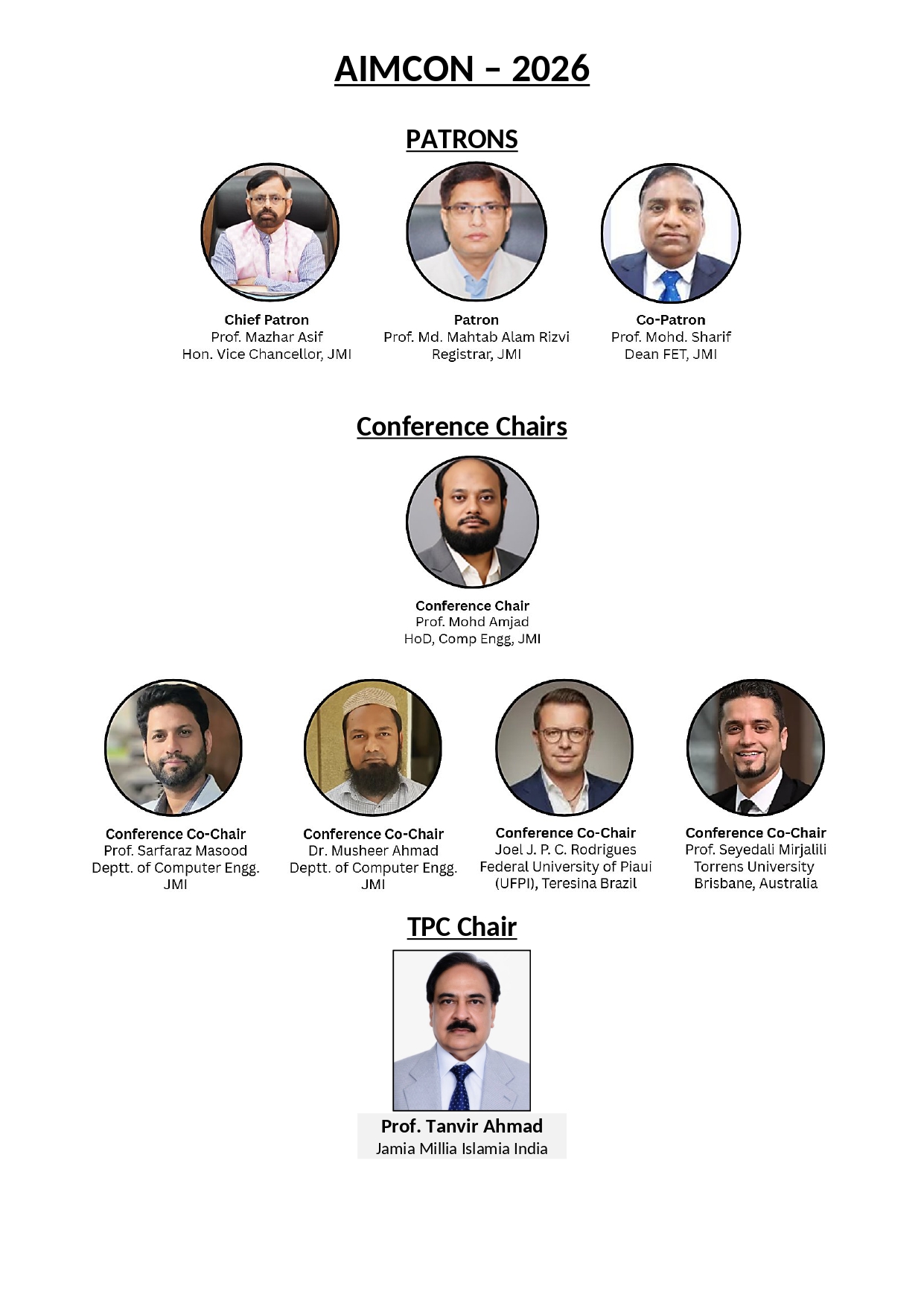 AIM-CON 2026; Committee