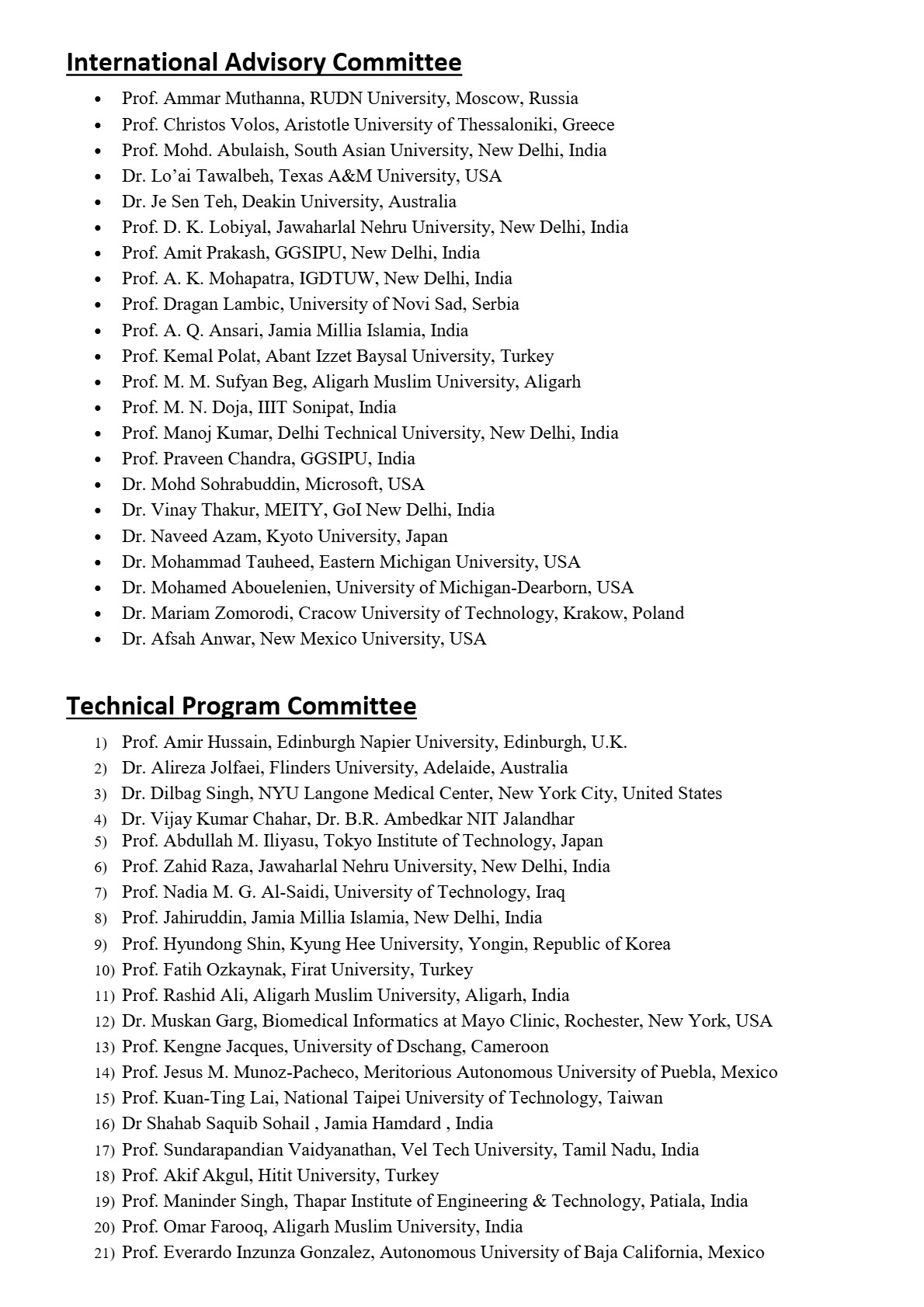 AIM-CON 2026; Committee