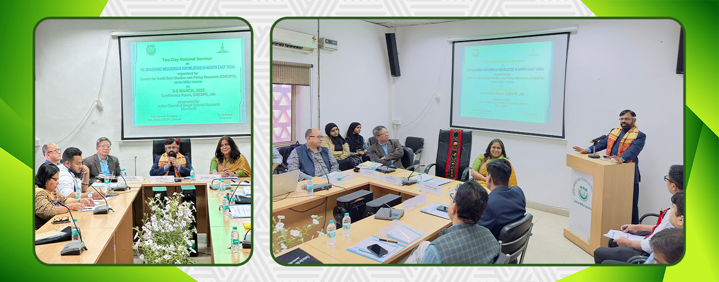 Prof. Mazhar Asif Vice Chancellor, JMI speaking during the National  Seminar on Re-Imagining Indigenous Knowledge in North East India